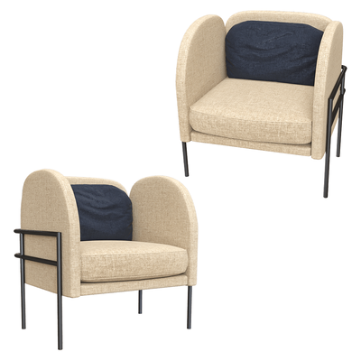 Wudus Korsi金属腿架布艺软垫扶手椅3D模型（OBJ,FBX,MAX）