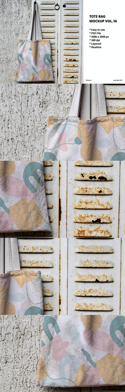 帆布手提袋设计样机模板 (PSD)