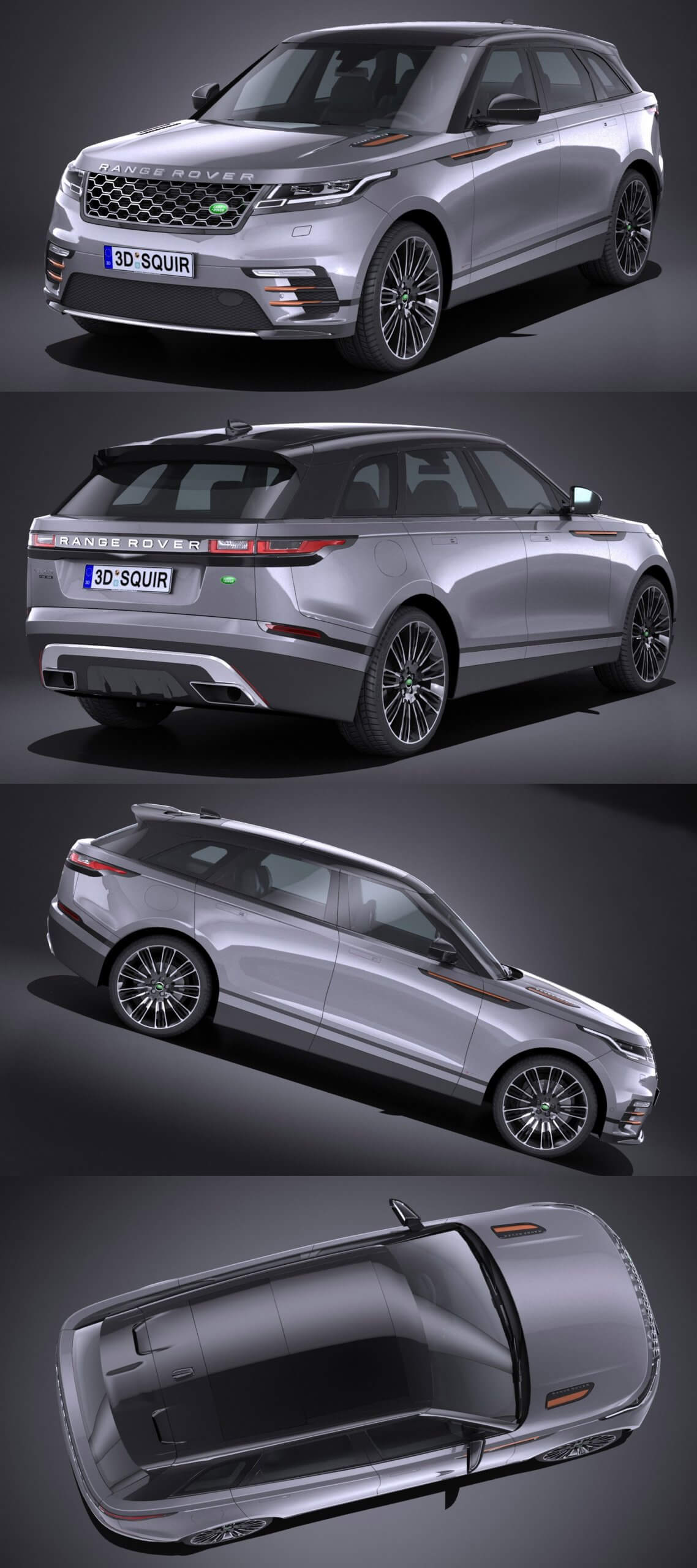 2018款路虎Range Rover Velar越野车3D模型（OBJ,FBX,MAX,C4D,LWO）