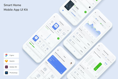 智能家居 App UI Kit (FIG,PSD,SKETCH,XD)