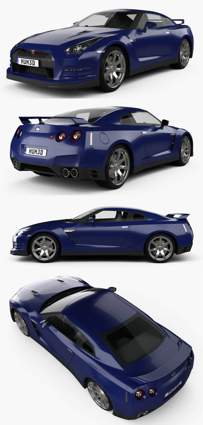 Nissan GT R R35跑车3D模型（OBJ,FBX,MAX,C4D,LWO）
