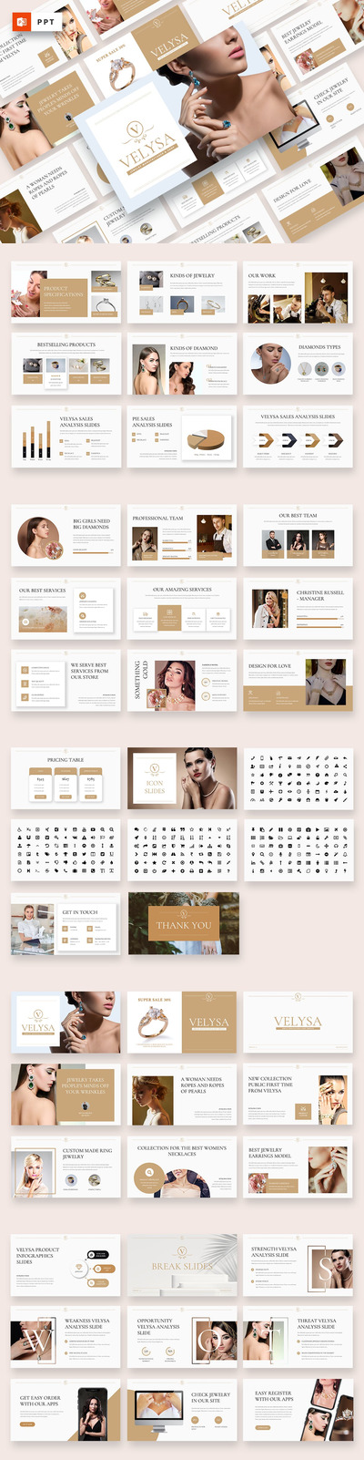 珠宝制造商和商店PPT模版 (PPTX)