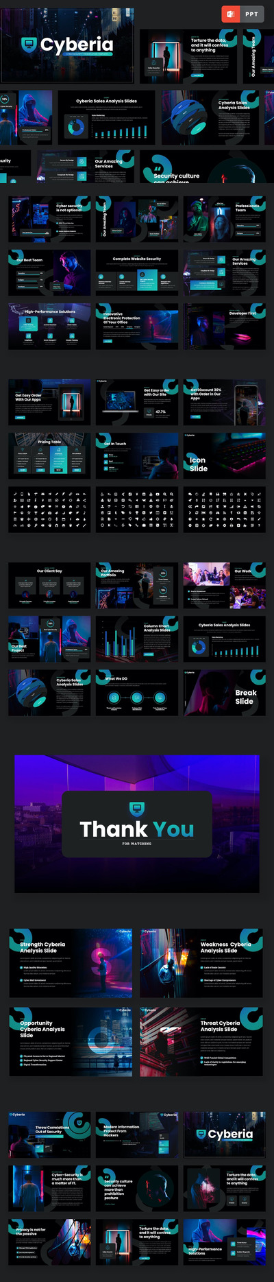 网络安全 PPT模版 (PPTX)