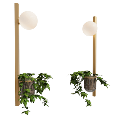 Odeon Light带绿植盆景的壁灯3D模型（OBJ,FBX,MAX）