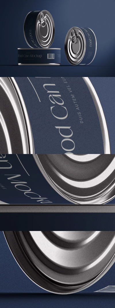 食品锡罐罐头包装设计样机 (PSD)