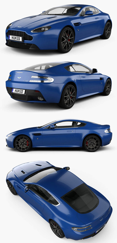阿斯顿·马丁Aston Martin V8 Vantage S 2015款跑车3D模型（OBJ,FBX,MAX,C4D,LWO）