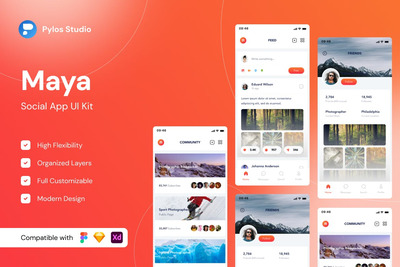 多功能社交 App UI Kits