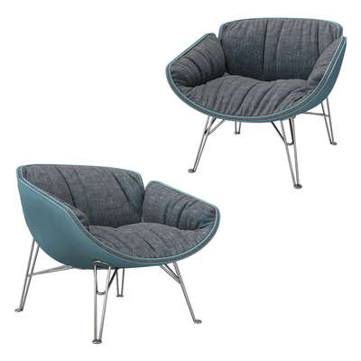 意大利Arketipo Juno金属腿架蓬松布艺软垫扶手椅3D模型（OBJ,FBX,MAX）