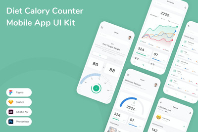饮食卡路里计数器 App UI Kit