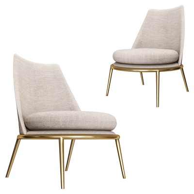 Cantori Aurora金属底座圆形布艺软垫靠背椅3D模型（OBJ,FBX,MAX）