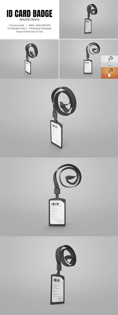 工作卡ID卡设计样机 (PSD)