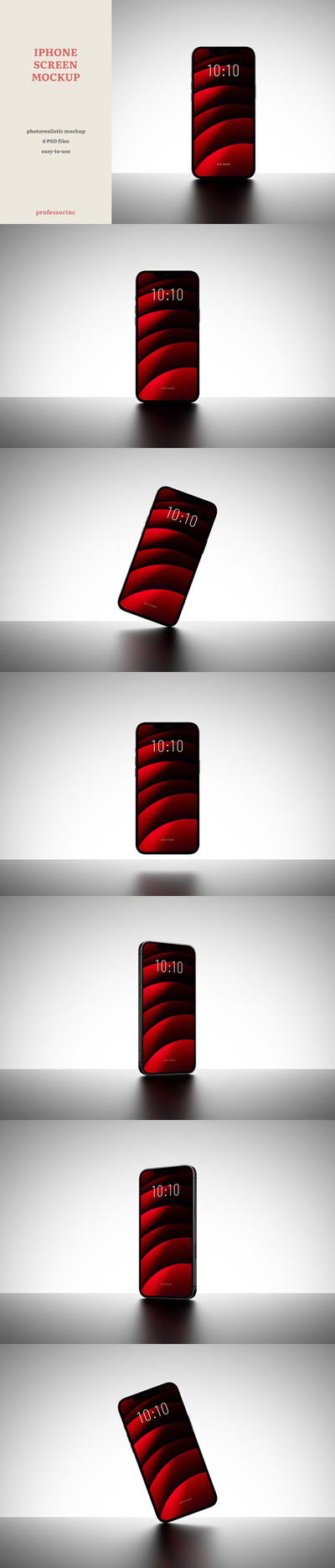 iPhone手机屏幕前视图样机 (PSD)