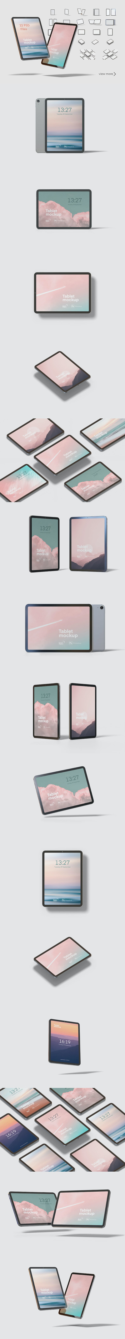 iPad Air 2022平板电脑样机 (PSD,1.33GB)