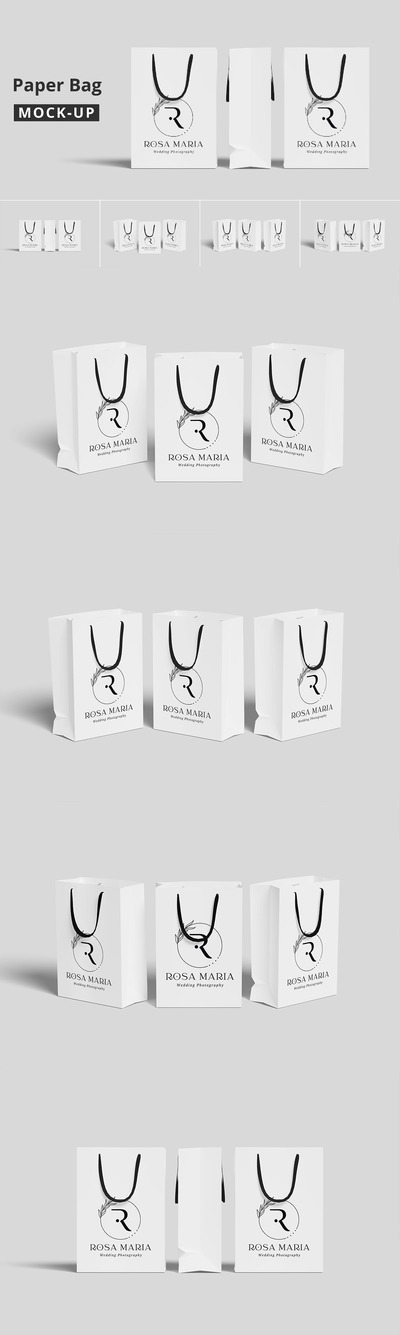 纸袋购物袋品牌设计样机 (PSD)