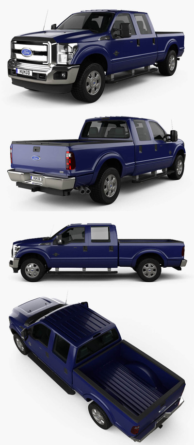 2011款Ford福特Super Duty CrewCab皮卡车3D模型（OBJ,FBX,MAX,C4D,LWO）