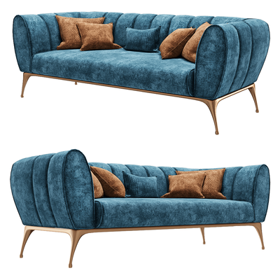 Cantori Iseo实木腿架一体式轻奢复古沙发3D模型（OBJ,FBX,MAX）