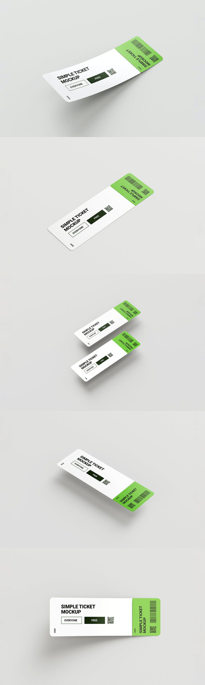 简单的活动门票优惠券样机模板 (PSD)