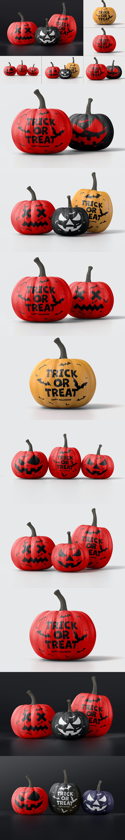 万圣节南瓜头设计样机模板 (PSD,1.96GB)