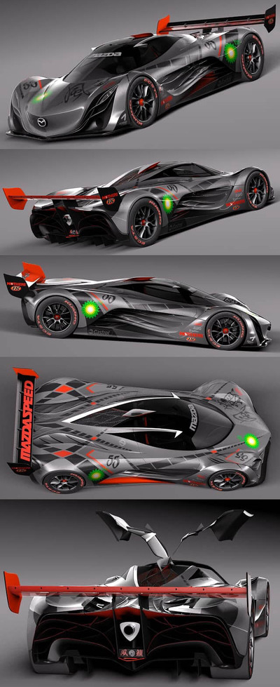 Mazda马自达Furai Concept 2008款赛车3D模型（OBJ,FBX,MAX,C4D,LWO）
