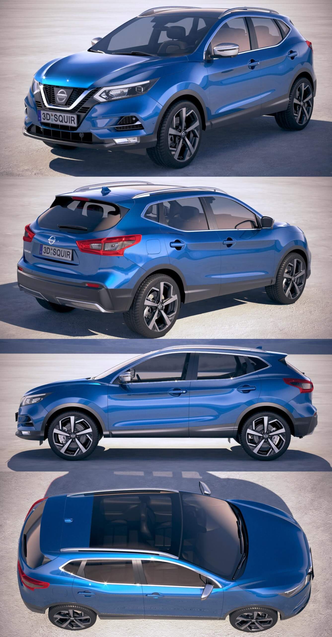 Nissan Qashqai 2018款汽车3D模型（OBJ,FBX,MAX,C4D,LWO）