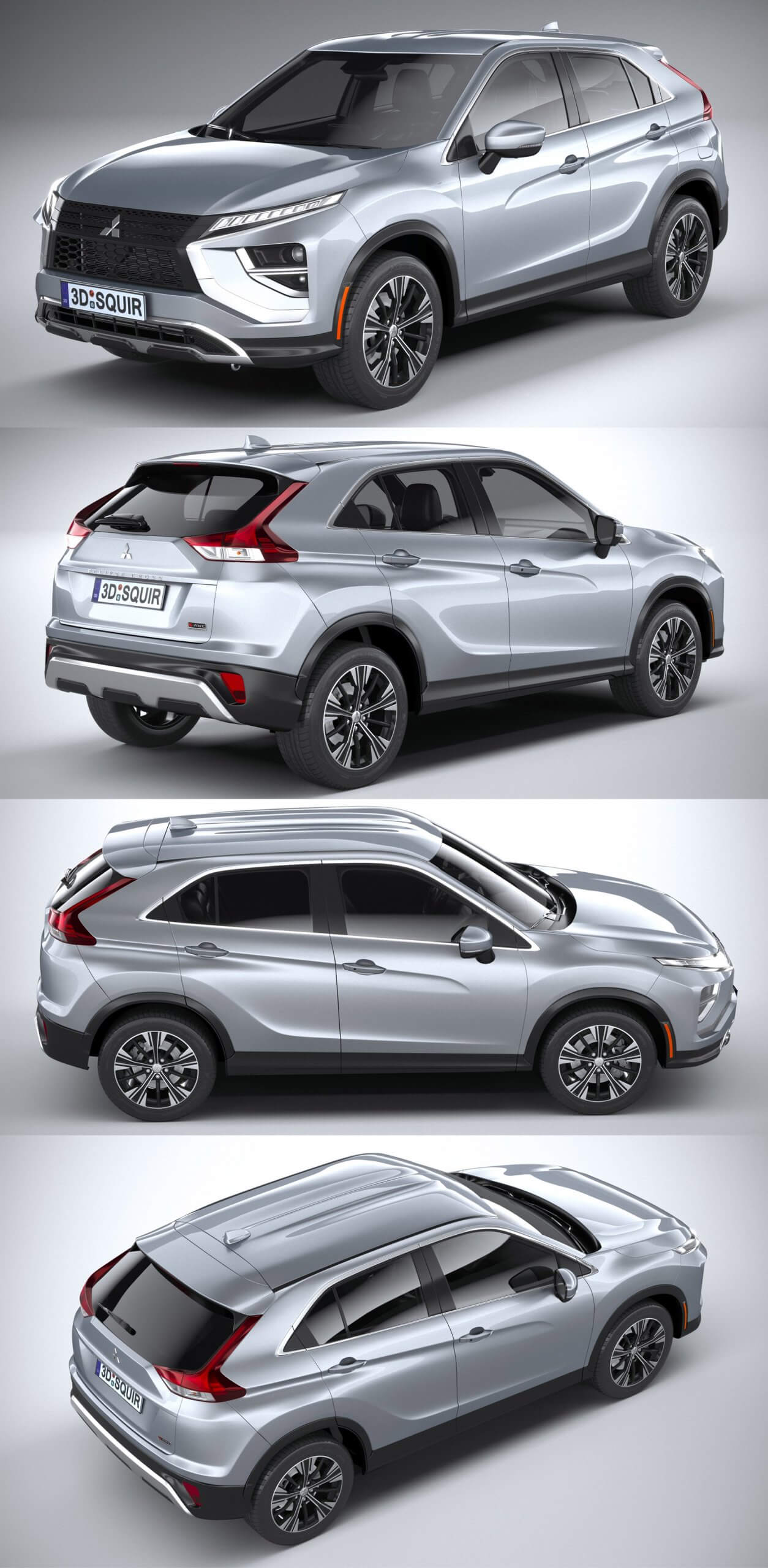 2022款三菱Mitsubishi Eclipse Cross US SUV汽车3D模型（OBJ,FBX,MAX,C4D,LWO）