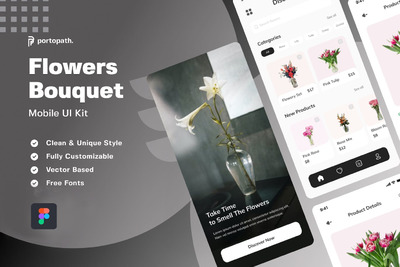 鲜花花束购买APP UI KIT (FIG)
