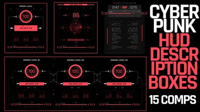 赛博朋克JUD框架元素视频模板 (aep)