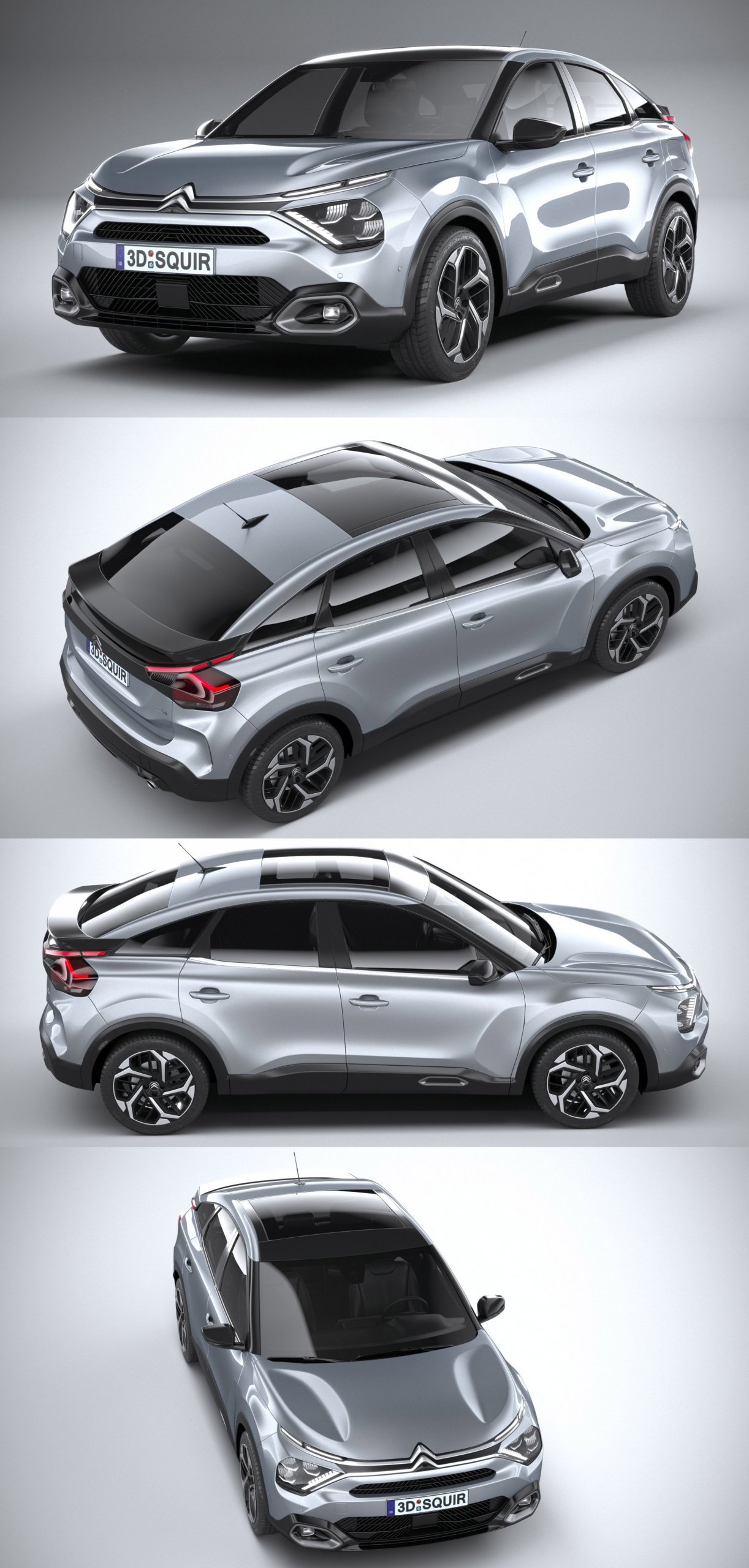 2021款Citroen雪铁龙C4汽车3D模型（OBJ,FBX,MAX,C4D,LWO）