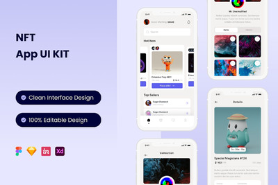 NFT移动APP UI KIT (FIG,SKETCH,XD)