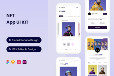 NFT移动APP UI KIT (FIG,SKETCH,XD)