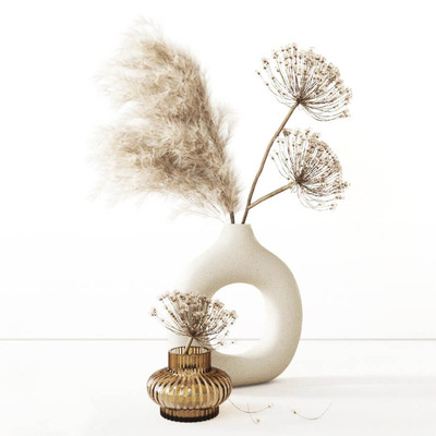 花瓶中的干花3D模型（FBX,MAX）