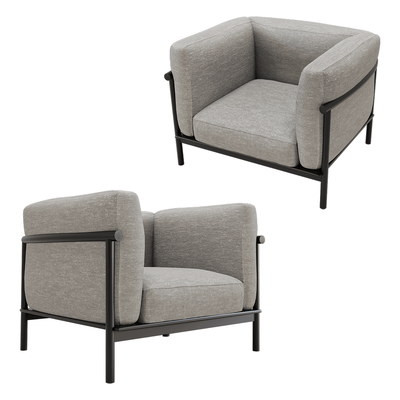 Lema Taiki金属框架厚布艺软垫单人扶手沙发 扶手椅3D模型（OBJ,FBX,MAX）