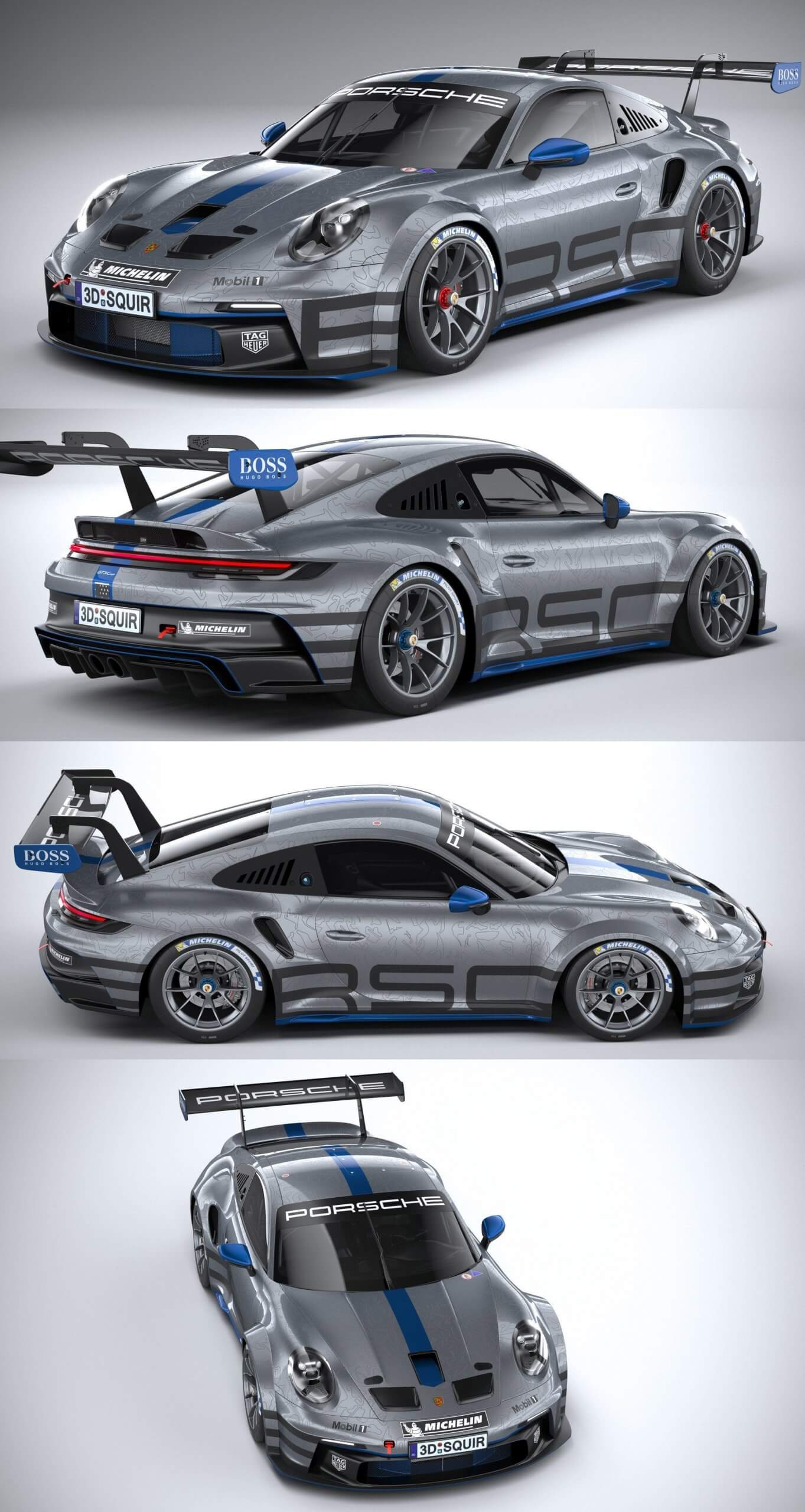 2021款Porsche保时捷911 GT3 Cup赛车3D模型（FBX,MAX）
