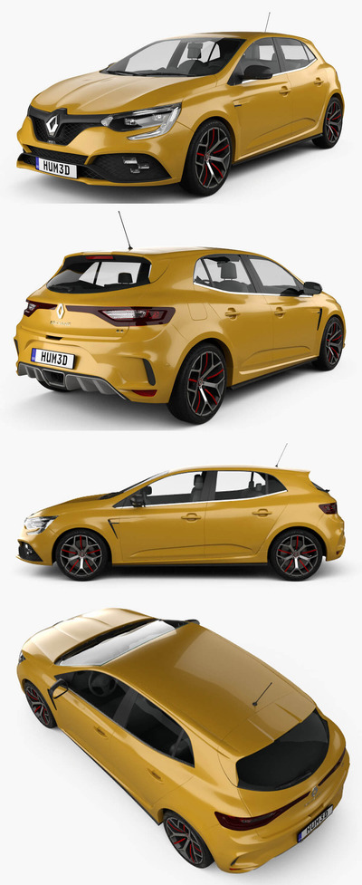2018款雷诺Renault Megane RS Trophy 300掀背车3D模型（OBJ,FBX,MAX）