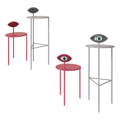 KOOB眼睛造型靠背金属高脚椅3D模型（OBJ,FBX,MAX）