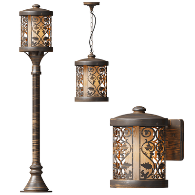 Odeon Light Kordi系列户外吊灯 壁灯 路灯3D模型（OBJ,FBX,MAX）