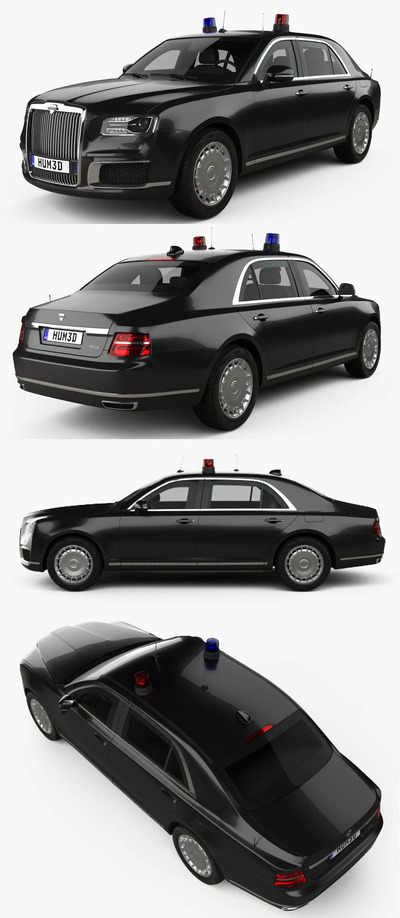 俄罗斯Aurus Senat Guard sedan汽车3D模型（OBJ,FBX,MAX,C4D,LWO）