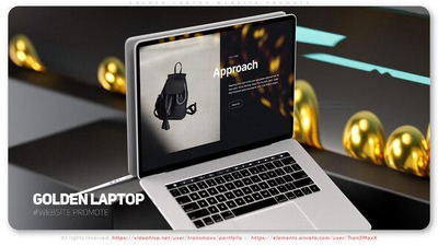 3D场景网站推广介绍笔记本电脑样机视频AE模板 (aep,2.11GB)