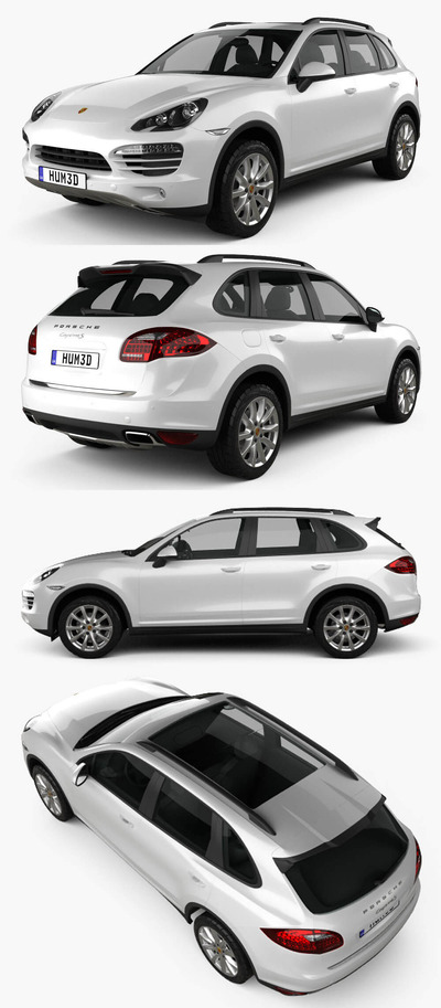 2011款保时捷卡宴Porsche Cayenne Hybrid汽车3D模型（OBJ,FBX,MAX,C4D,LWO）