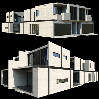 现代房屋住宅3D模型（OBJ,FBX,MAX）