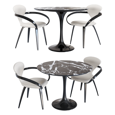 Actual design Apriori N圆形大理石台面餐桌椅3D模型（OBJ,FBX,MAX）