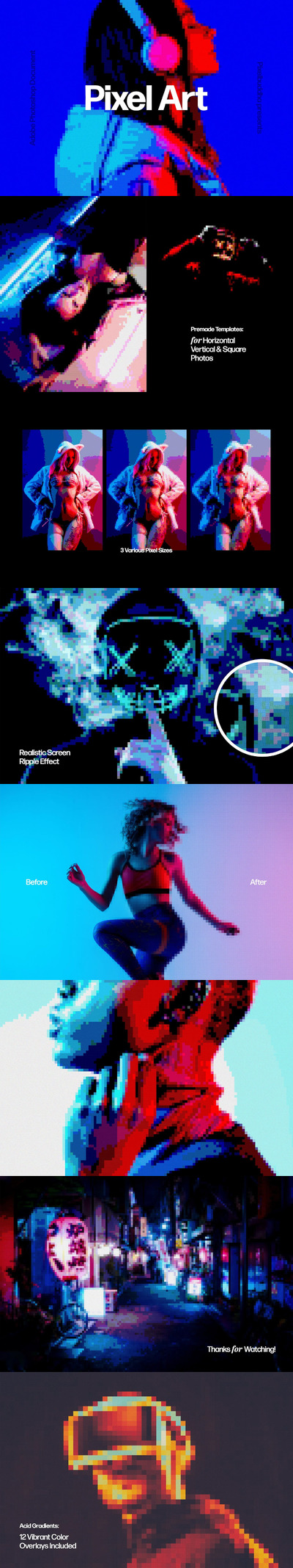 时尚高端个性的像素画艺术效果图层样式-PSD