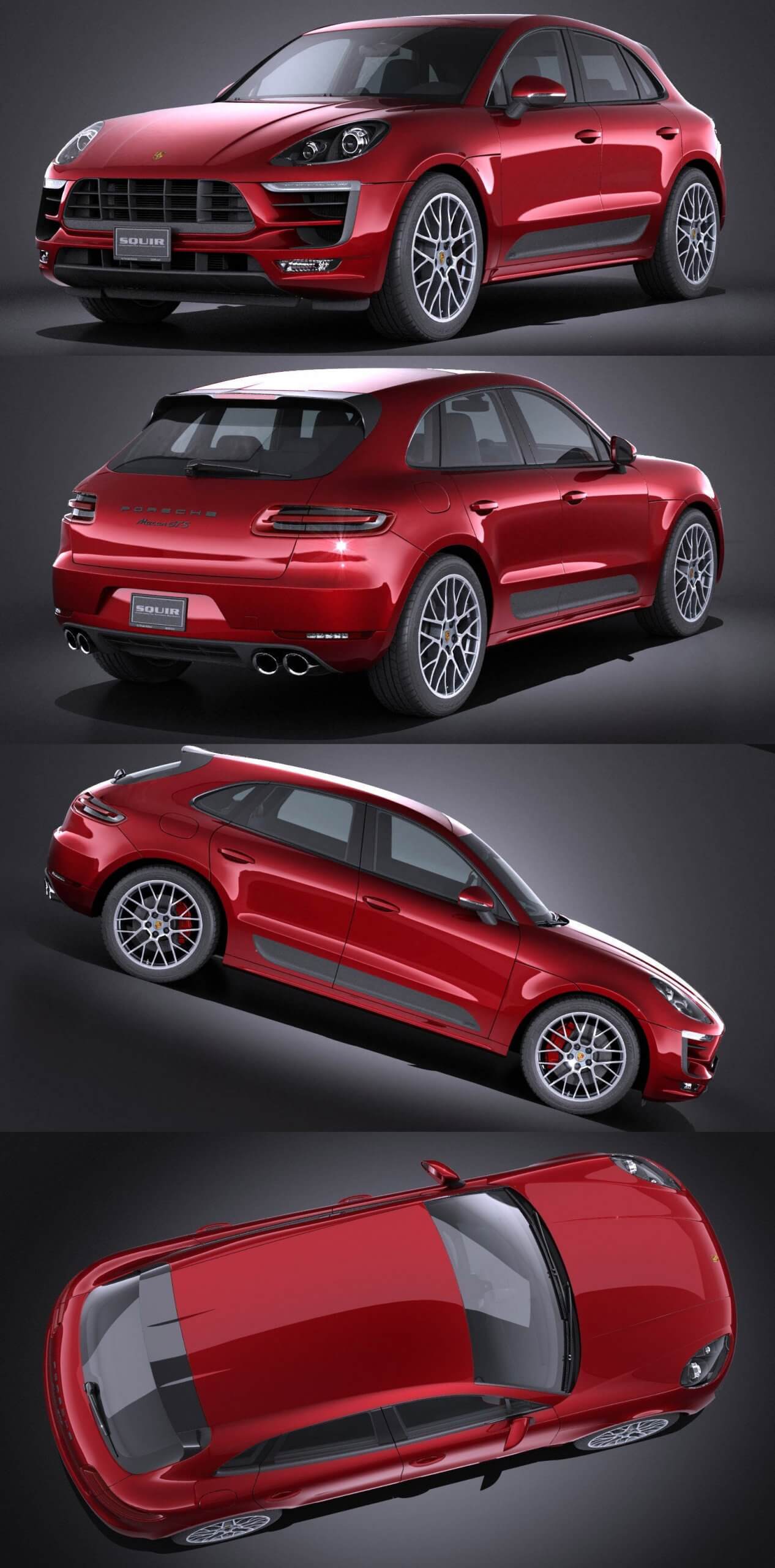 2017款保时捷Porsche Macan GTS SUV汽车3D模型（OBJ,FBX,MAX,C4D,LWO）