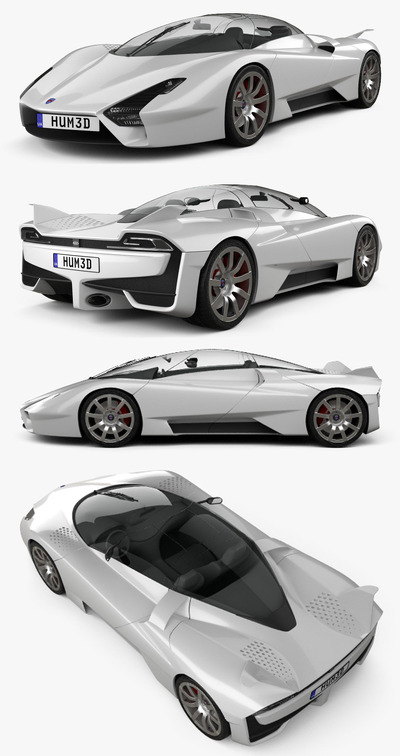 2011款西尔贝SSC Tuatara跑车3D模型（OBJ,FBX,MAX,C4D,LWO）