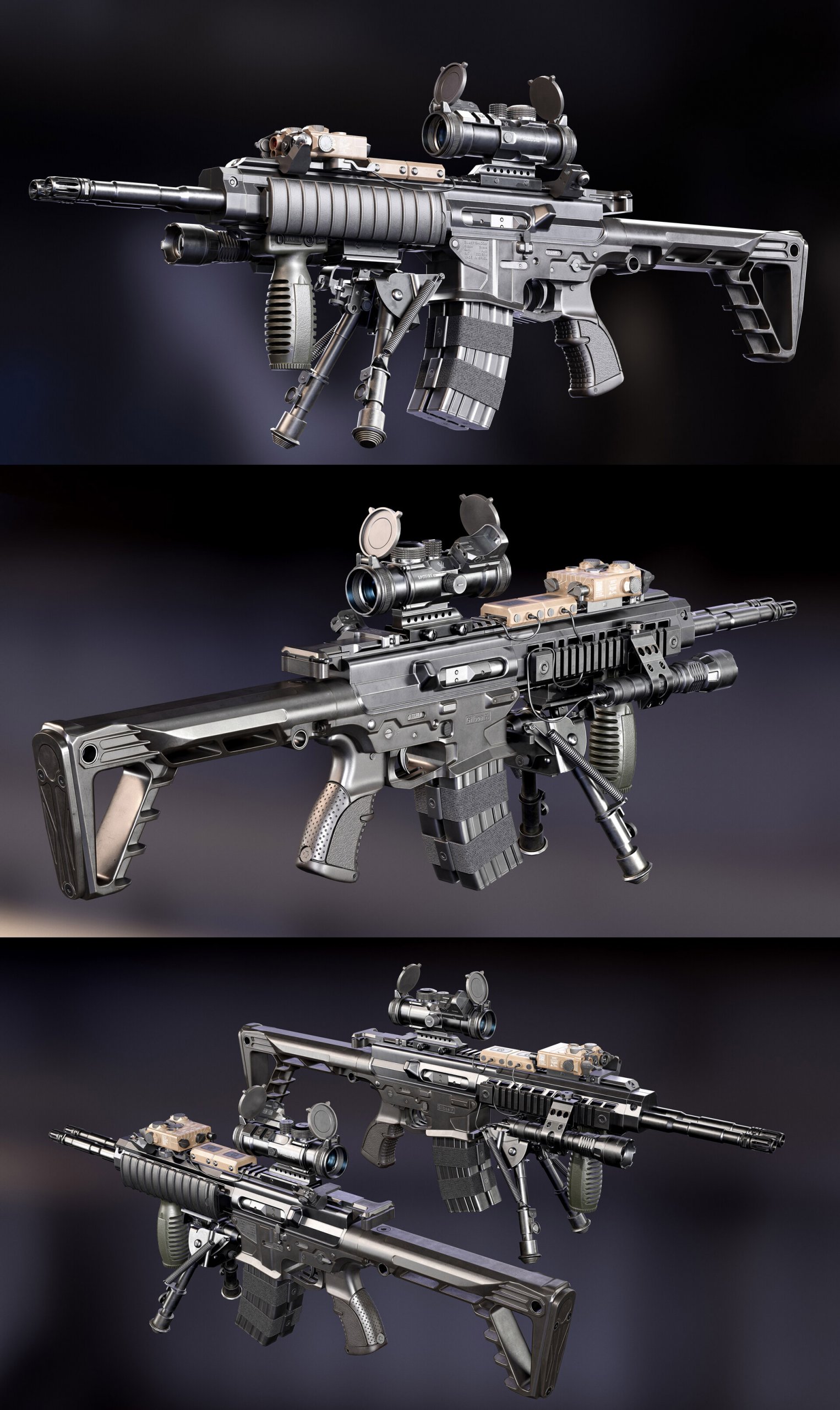 Gilboa Snake DBR银影基利波蛇双管突击步枪3D模型（OBJ,FBX,MAX）