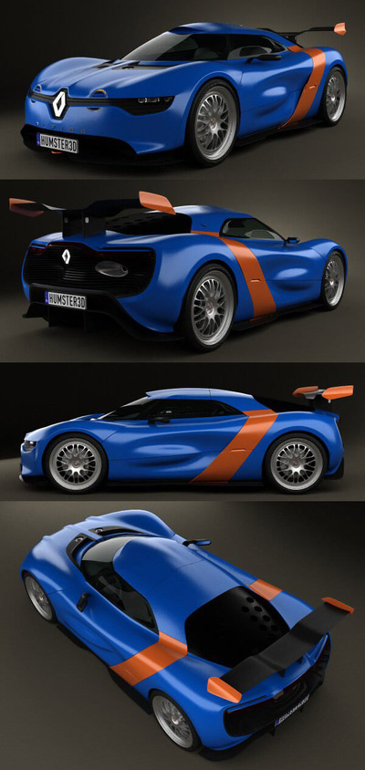 雷诺Renault Alpine A110-50 2012款跑车3D模型（OBJ,FBX,MAX,C4D,LWO）