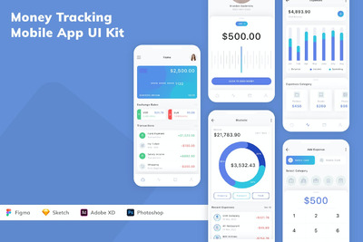 资金追踪移动应用App UI Kit