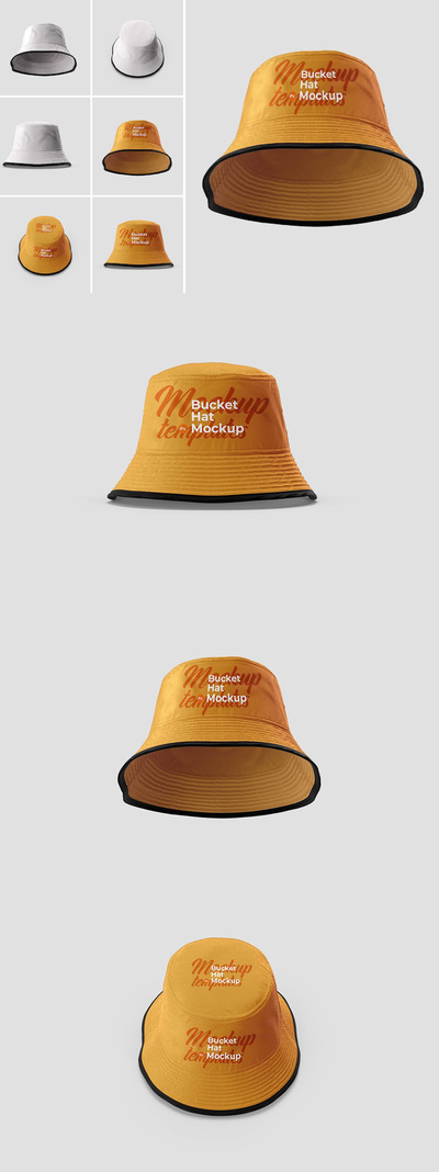 渔夫帽品牌设计样机 (PSD)