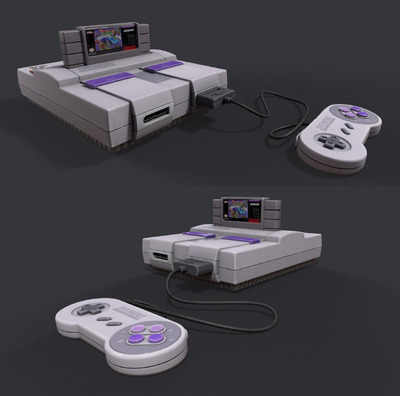 SNES超级任天堂游戏机3D模型（OBJ,FBX,MAX）