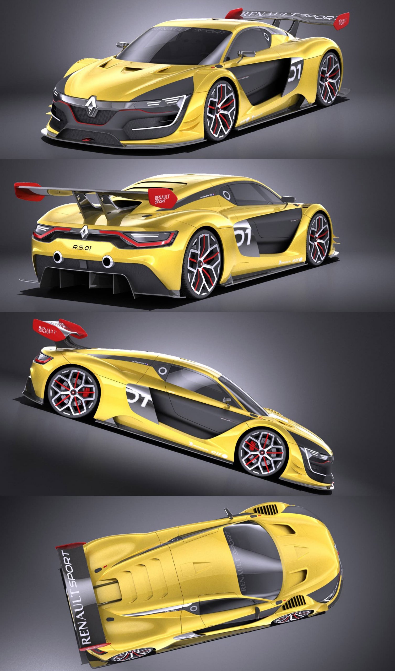 雷诺Renault Sport RS01跑车3D模型（OBJ,FBX,MAX,C4D,LWO）